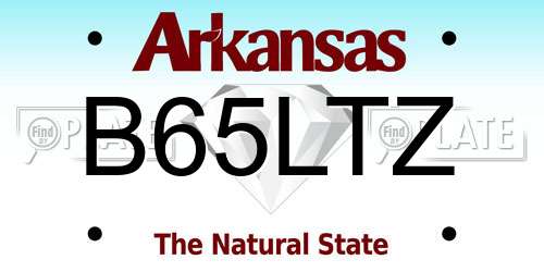 B65LTZ Arkansas License Plate