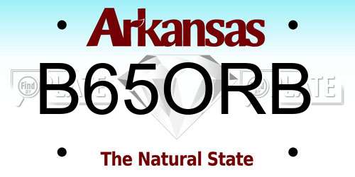 B65ORB Arkansas License Plate