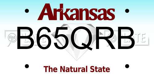 B65QRB Arkansas License Plate