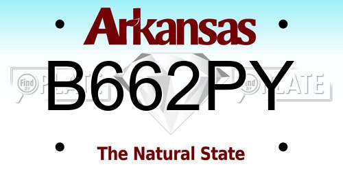 B662PY Arkansas License Plate