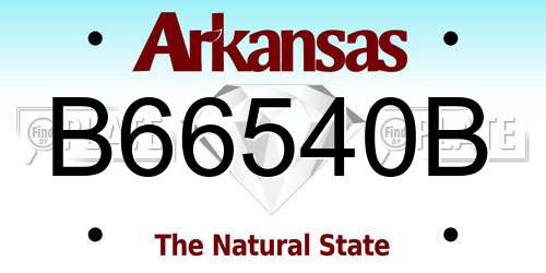 B66540B Arkansas License Plate