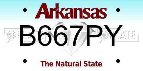 B667PY Arkansas License Plate