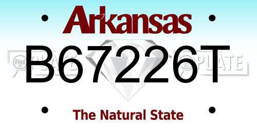 B67226T Arkansas License Plate
