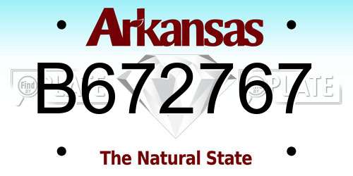 B672767 Arkansas License Plate