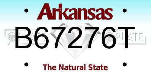 B67276T Arkansas License Plate