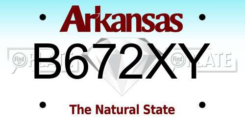 B672XY Arkansas License Plate