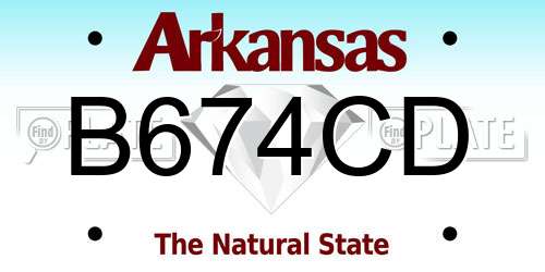 B674CD Arkansas License Plate