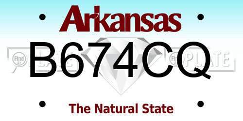 B674CQ Arkansas License Plate