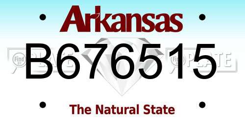 B676515 Arkansas License Plate