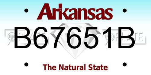 B67651B Arkansas License Plate
