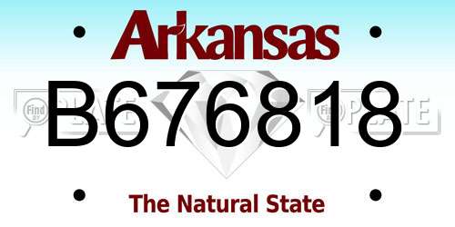 B676818 Arkansas License Plate