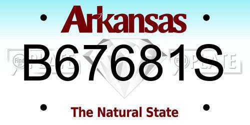 B67681S Arkansas License Plate