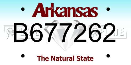 B677262 Arkansas License Plate