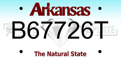 B67726T Arkansas License Plate
