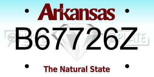 B67726Z Arkansas License Plate