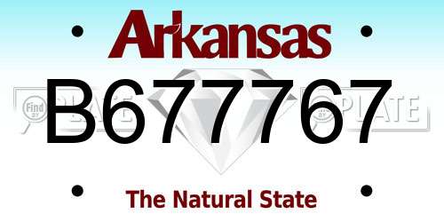 B677767 Arkansas License Plate