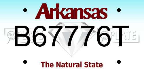 B67776T Arkansas License Plate