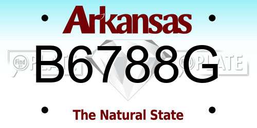 B6788G Arkansas License Plate