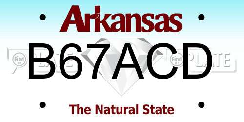 B67ACD Arkansas License Plate