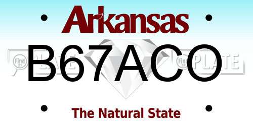 B67ACO Arkansas License Plate