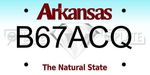 B67ACQ Arkansas License Plate