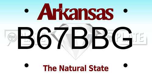 B67BBG Arkansas License Plate