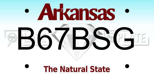B67BSG Arkansas License Plate