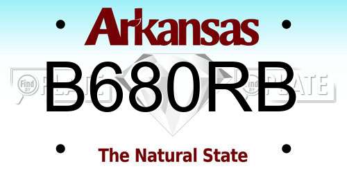 B680RB Arkansas License Plate