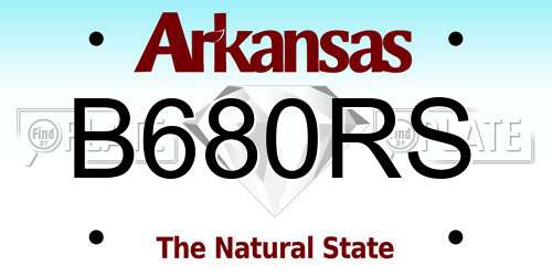 B680RS Arkansas License Plate