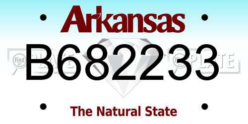 B682233 Arkansas License Plate