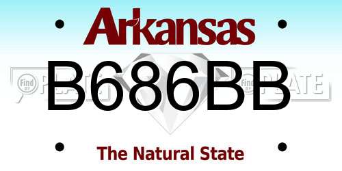 B686BB Arkansas License Plate