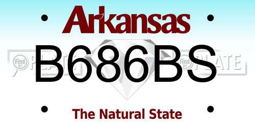 B686BS Arkansas License Plate