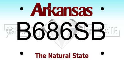 B686SB Arkansas License Plate