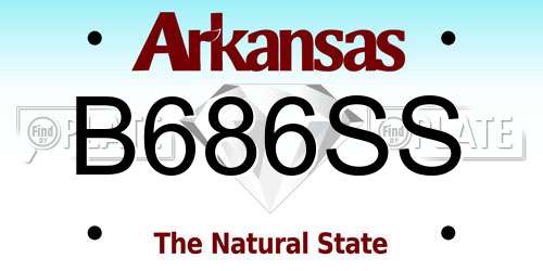 B686SS Arkansas License Plate