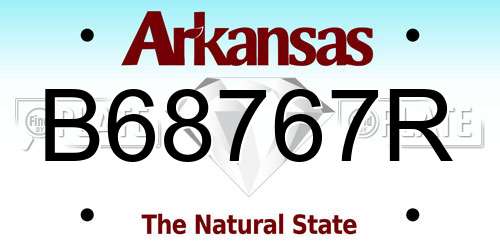 B68767R Arkansas License Plate