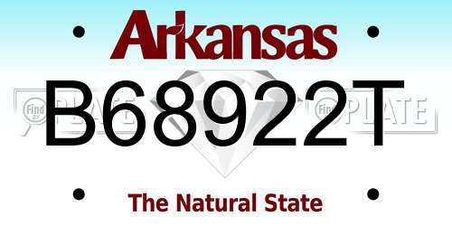 B68922T Arkansas License Plate