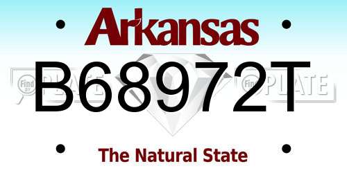 B68972T Arkansas License Plate