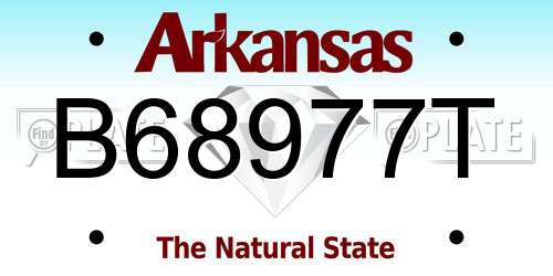 B68977T Arkansas License Plate