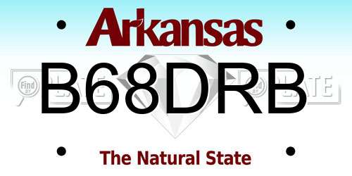 B68DRB Arkansas License Plate