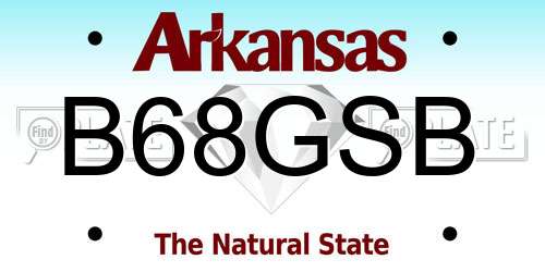 B68GSB Arkansas License Plate