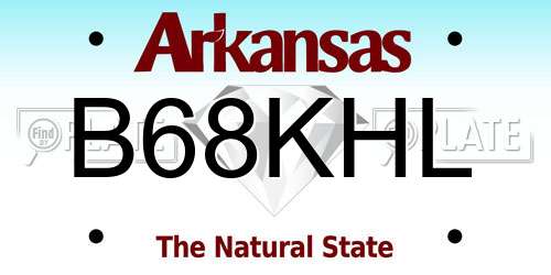 B68KHL Arkansas License Plate