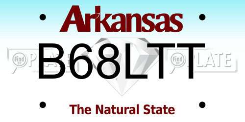 B68LTT Arkansas License Plate