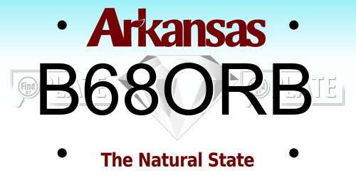B68ORB Arkansas License Plate