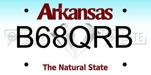 B68QRB Arkansas License Plate