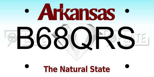 B68QRS Arkansas License Plate