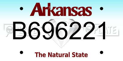B696221 Arkansas License Plate