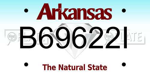 B69622I Arkansas License Plate