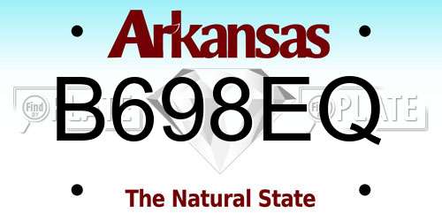 B698EQ Arkansas License Plate