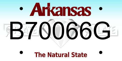 B70066G Arkansas License Plate