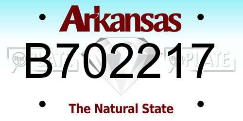B702217 Arkansas License Plate